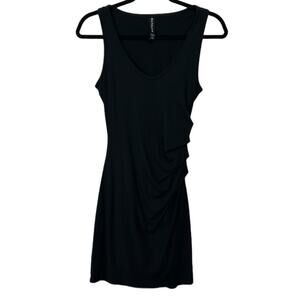 Athleta Black Scoop Neck Ruched Body Con Sleeveless Dress Size XSP